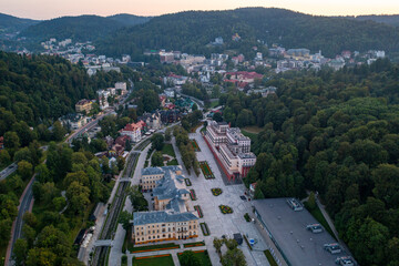 Krynica, deptak widok z powietrze lato 