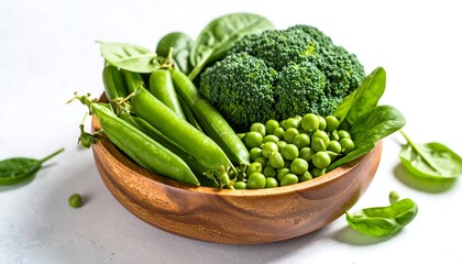 Fresh green vegetables in a bowl