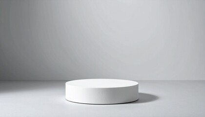 White cylindrical platform on light gray background.