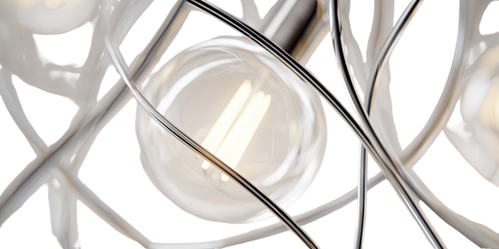 Abstract design with lightbulb and intricate lines