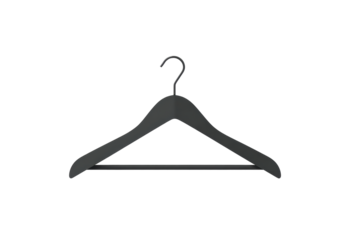 Simple black hanger against transparent background