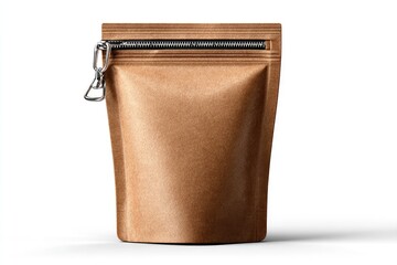 Kraft paper pouch with zipper and metal chain