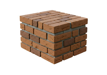 Red Brick Wall Texture Construction Material Background for Design Projects on transparent background