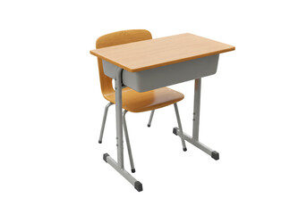 Student Desk and Chair Classroom Furniture School Seating Educational Setting on transparent background