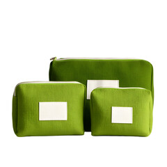 Organizing essentials green fabric pouches for travel home office modern minimalist stylish