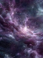 Naklejka premium Vast, purple nebula filled with stars