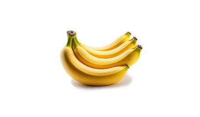 Yellow ripe bananas on the table on a white background isolated. Knitting of bananas.