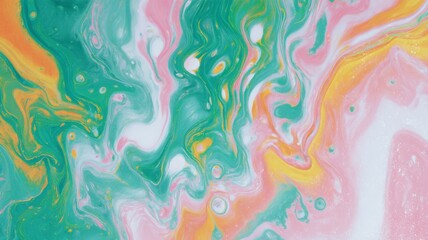 Vibrant abstract swirls in pink and aqua tones. Artificial intelligence image