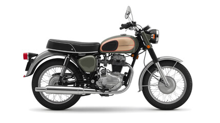 Obraz premium A detailed illustration of a classic vintage motorcycle with chrome details and retro design, perfect for automotive and lifestyle concepts.