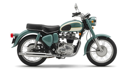 Obraz premium A detailed illustration of a classic vintage motorcycle with chrome details and retro design, perfect for automotive and lifestyle concepts.