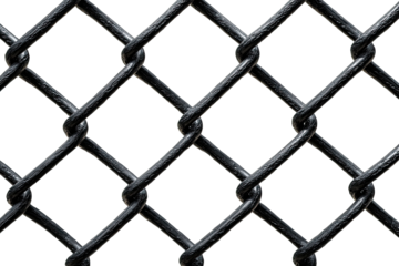 Close-up view of a black chain-link fence (1)