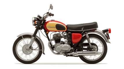 A detailed illustration of a classic vintage motorcycle with chrome details and retro design, perfect for automotive and lifestyle concepts.