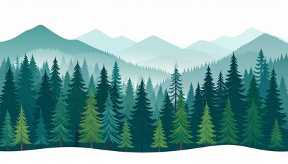 Fototapeta premium Misty Pine Forest