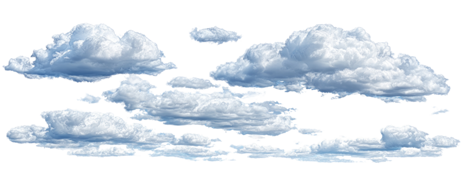 A collection of puffy white clouds