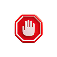 Obraz premium Red octagon stop sign with white hand (1)