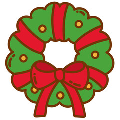 Christmas Circle Tree Vector Illustration