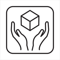 Fragile icon outline vector