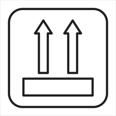 Fragile icon outline vector