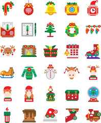 christmas icon set 
