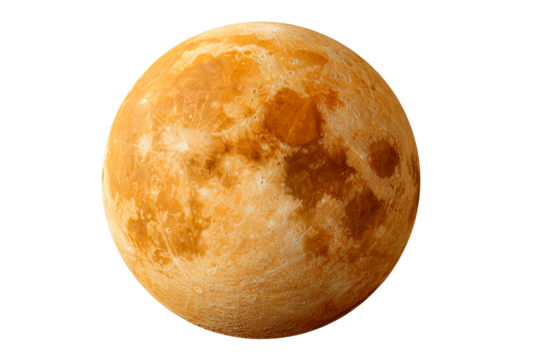 Full yellow moon with rich surface details