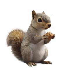 Obraz premium Squirrel with a Nut: A captivating illustration of a squirrel holding a nut in a vibrant illustration, capturing its inquisitive nature and the charm of forest life.