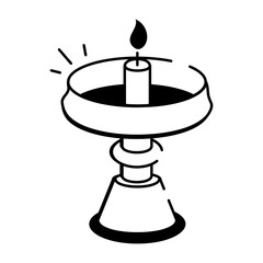 A sketchy style icon showing a butter lamp
