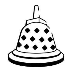A doodle style icon showing a buddhist stupa
