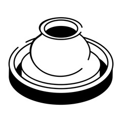 A sketchy style icon showing a pottery wheel
