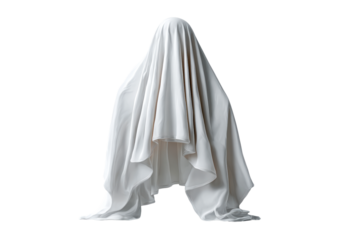 Mysterious figure draped in white cloth