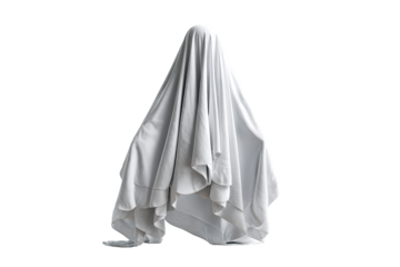 Flowing fabric figure on clear background