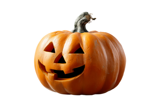 Classic carved pumpkin with a cheerful face