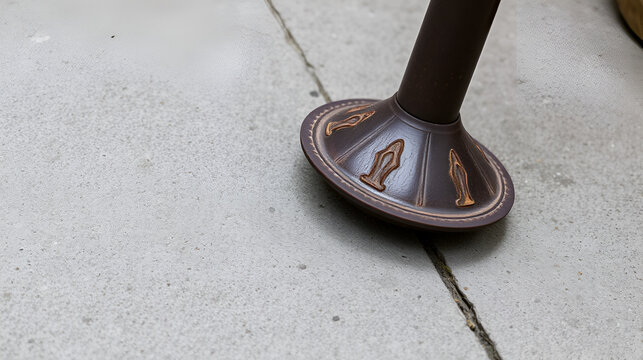 Closeup view of a lota placed over grey concrete floor.