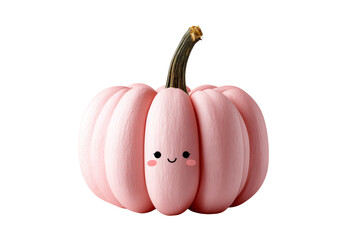 Cute pink pumpkin with a smiling face