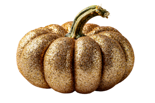 Glittery golden pumpkin with a unique design