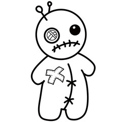 Skeleton and Voodoo in Halloween 