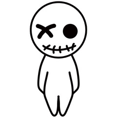 Skeleton and Voodoo in Halloween 
