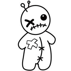 Skeleton and Voodoo in Halloween 