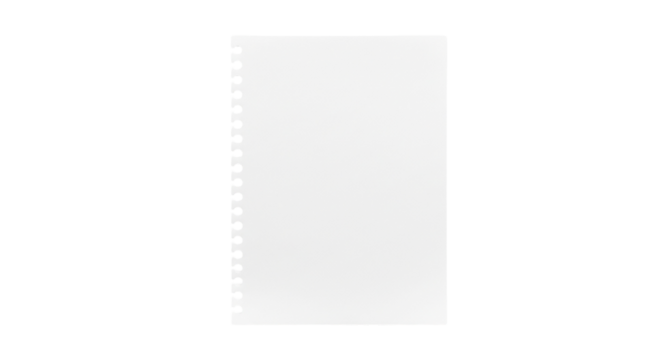 Blank White Spiral Notebook Isolated Page Note Pad Writing Paper School Office Supplies on transparent background