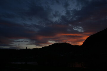 time lapse clouds over sunset