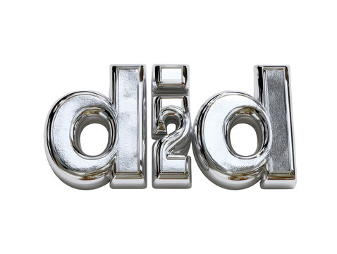 Metallic 3D text, stylized