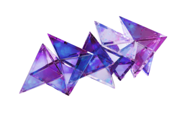 Abstract geometric shapes in shades of purple and blue