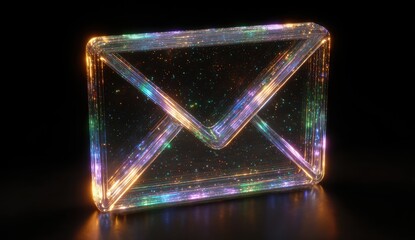 Glowing, translucent email icon