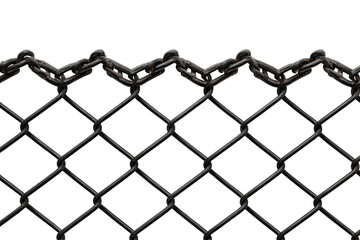 Naklejka premium Close-up metal chain link fence