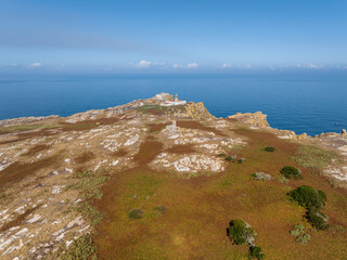 Faro de las Islas Sisargas en Malpica, A Coruña, Galicia