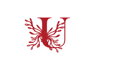 Adobe IllustratoElegant ornamental alphabet design with intricate floral and decorative vector elements. The letter is styled with vintage patterns, luxury curves, and artistic flourishes, u © kharis