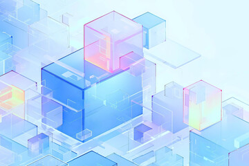 Obraz premium 未来的・幾何学的な図形のカラフルな背景 