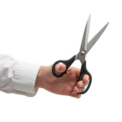 hand holding cut on white