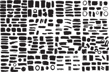 A large set of brushes. Hand drawn vector illustration