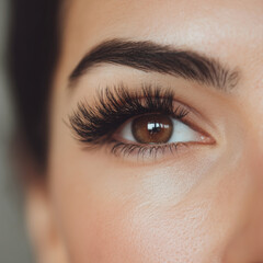 Fototapeta premium Close-up of woman's eye with long eyelashes