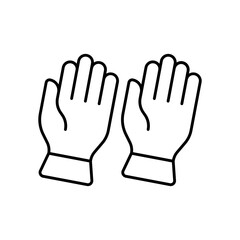 Cleaning Gloves Safety Line Icon: Protection and Housework